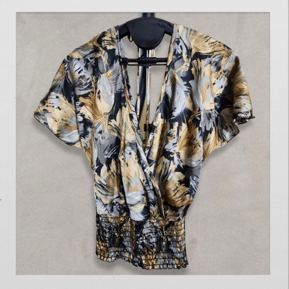 Floral Print Silky Top, Women's Small - Picture 1 of 5